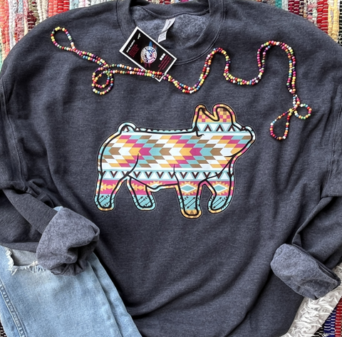 Unisex Sweatshirt - Aztec Pig