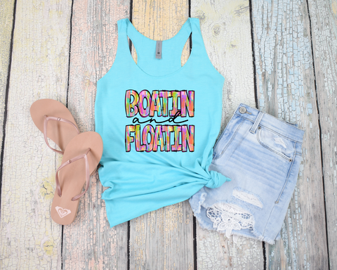 Ladies Razorback Tank - Boatin and Floatin