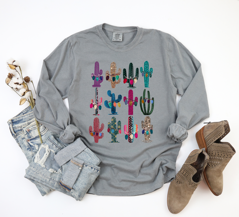 Unisex Long Sleeve T - Christmas Cactus