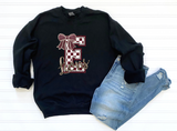 Unisex Short Sleeve T - Checkered Initial Bow Ennis