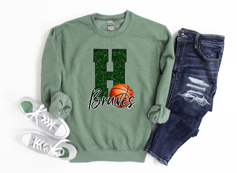 Unisex Sweatshirt - H Braves Basketball Glitter