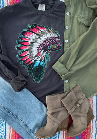 Unisex Long Sleeve T - Funky Headdress
