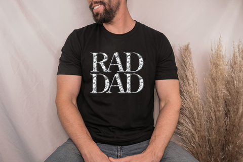 Mens Short Sleeve T - Rad Dad Hammered Chrome (Customizable)