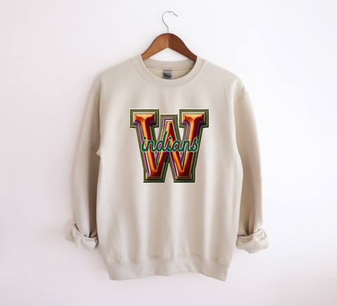 Unisex Sweatshirt - W Indians Stitched (Customizable)