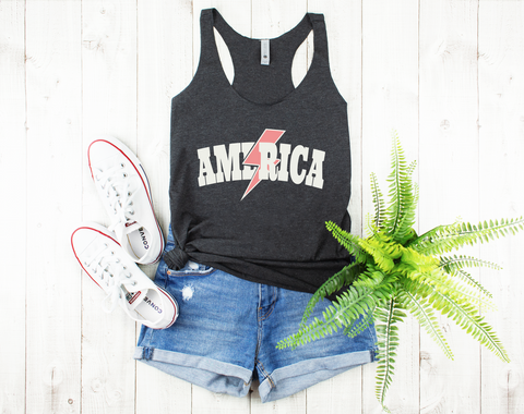 Ladies Razor Back Tank - America