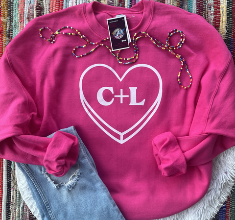 Unisex Sweat Shirt - Custom Conversation Heart Initials