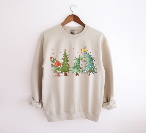 Unisex Sweatshirt - Grinch Christmas Trees