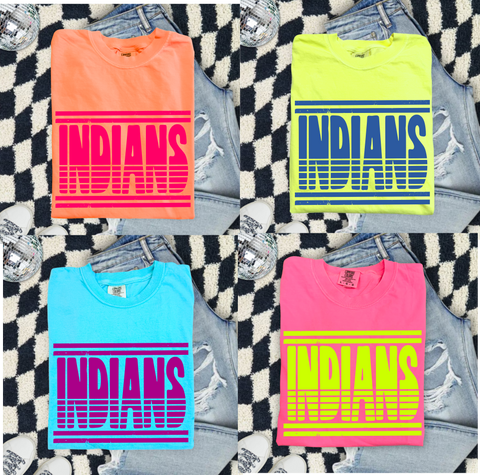 Unisex Short Sleeve T - Indians Stripes (Customize)