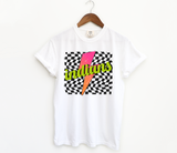 Unisex Short Sleeve T - Indians Lime Checkered