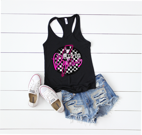 Ladies Razor Back Tank - Let's Go Racing