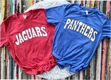 Unisex Short Sleeve T - Midlothian Panthers/Jaguars Dot Mesh Print