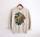 Unisex Long Sleeve T - Native Indian Headdress