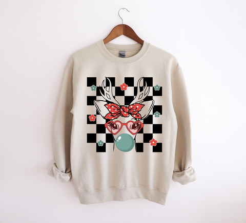 Unisex Sweatshirt - Reindeer Bubble Gum