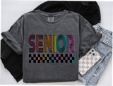 Unisex Short Sleeve Sweatshirt - Senior Checkered