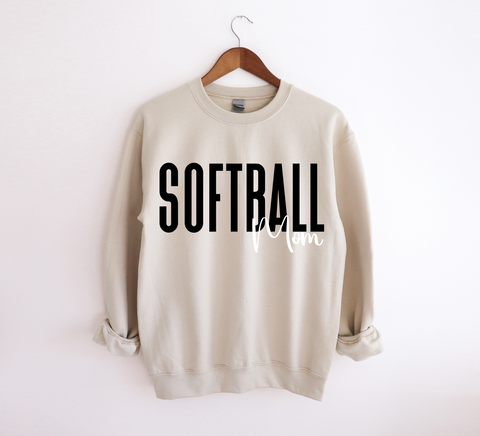 Unisex Sweatshirt - Softball Mom BW