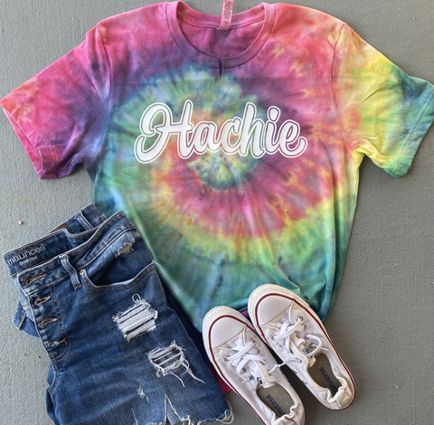 Unisex Short Sleeve T - Hachie Rainbow Ice Dye