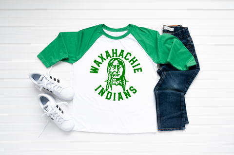 Unisex 3/4 Sleeve T - Waxahachie Indians Baseball T
