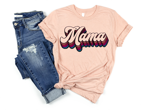 Unisex Short Sleeve T - Rainbow Retro Mama