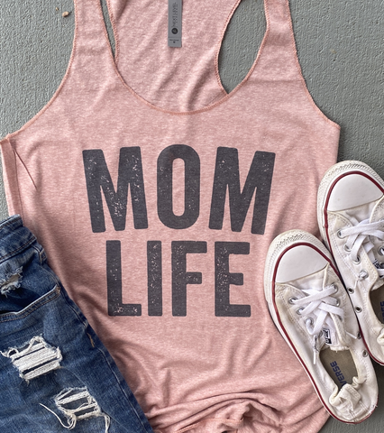 Ladies Racerback Tank - Mom Life